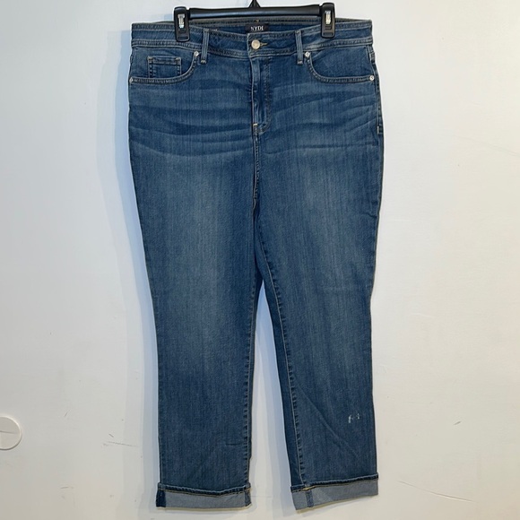 NEW NYDJ Marilyn Straight Jeans Cuffed Ankle Size 16 - Picture 1 of 9